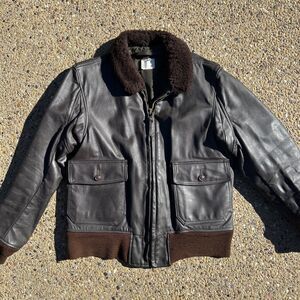 VTG Leather Navy G-1 Flight Jacket Naval Aviator Bomber USN Size 42 Made in USA